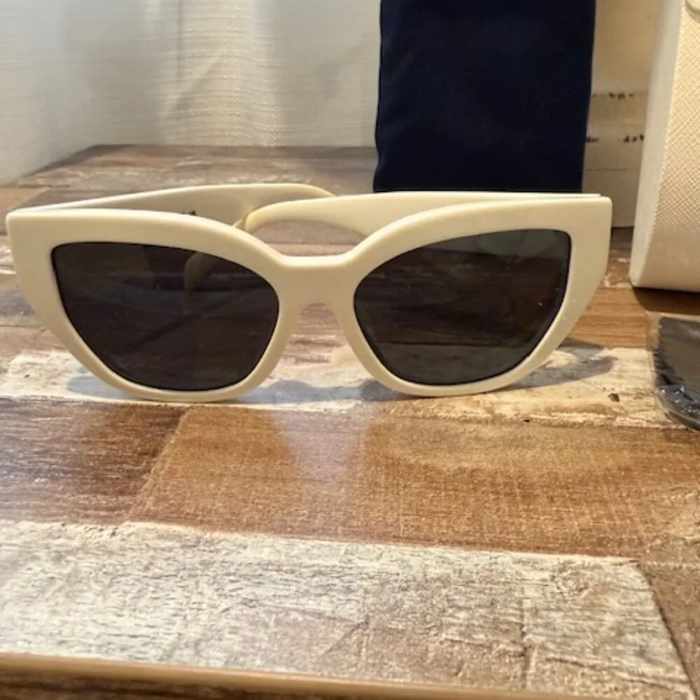Prada White & Gold Cat Eye Sunglasses - Picture 5 of 7